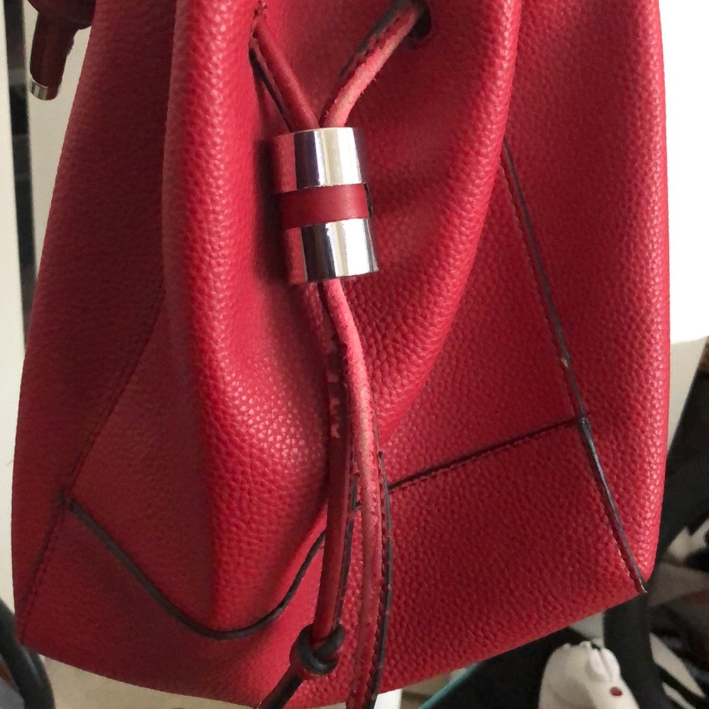 Red Zara bucket bag